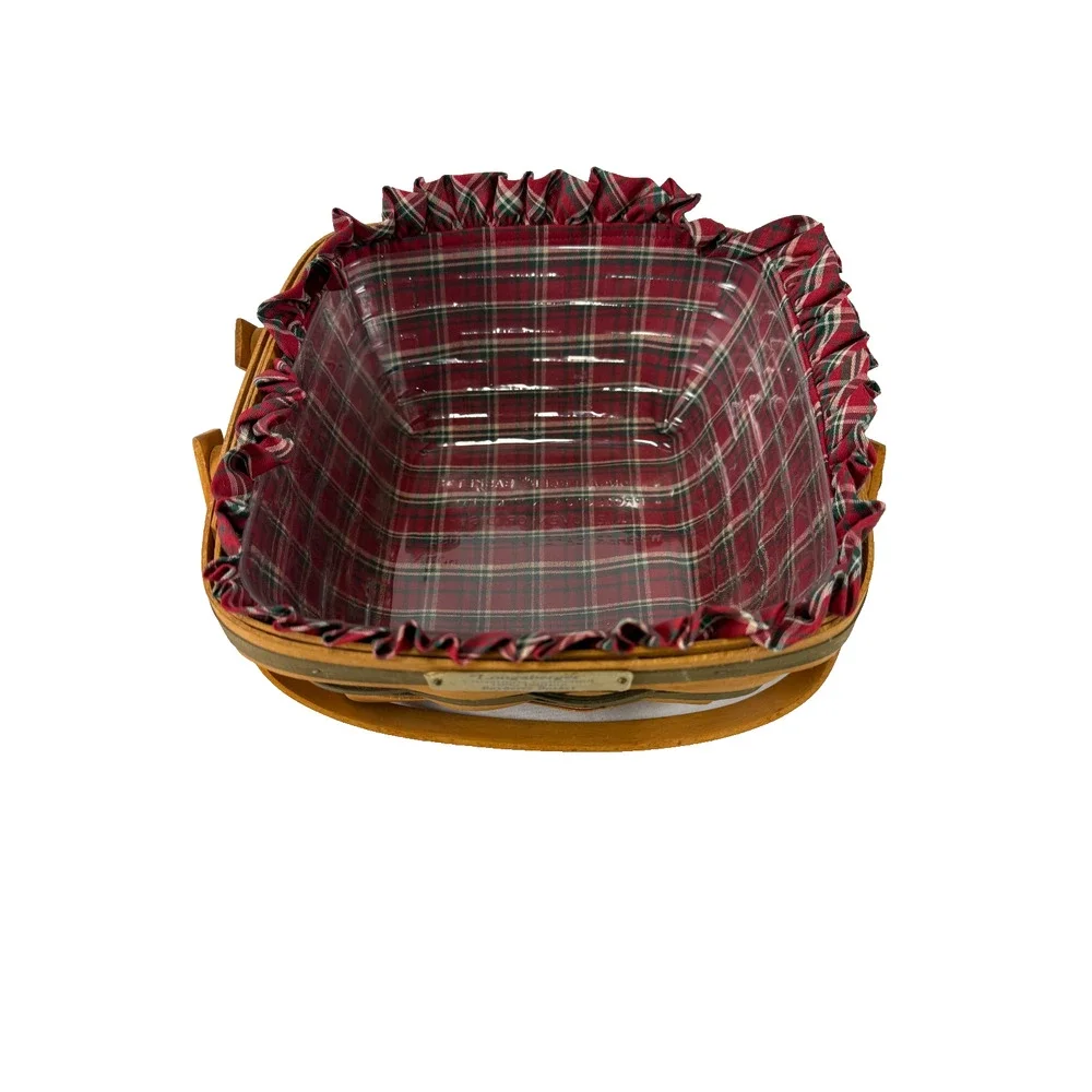 1993 Longaberger Bayberry Basket Christmas Collection Green Trim Vintage